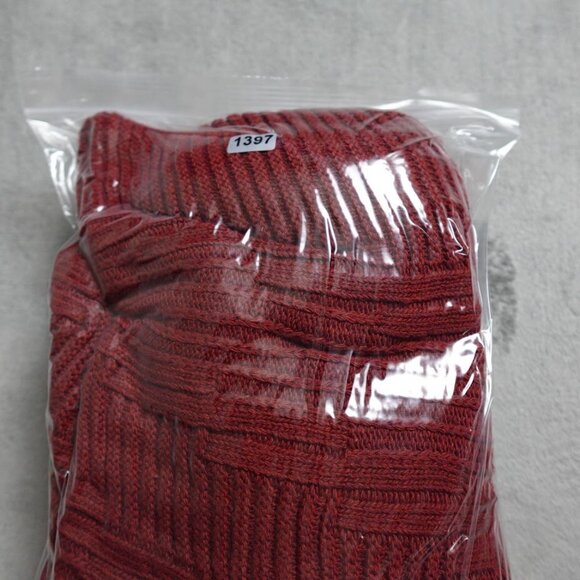 Liberty Sweater Men's XL Burgandy Knit Crew Neck Long Sleeve Vintage - Picture 8 of 8